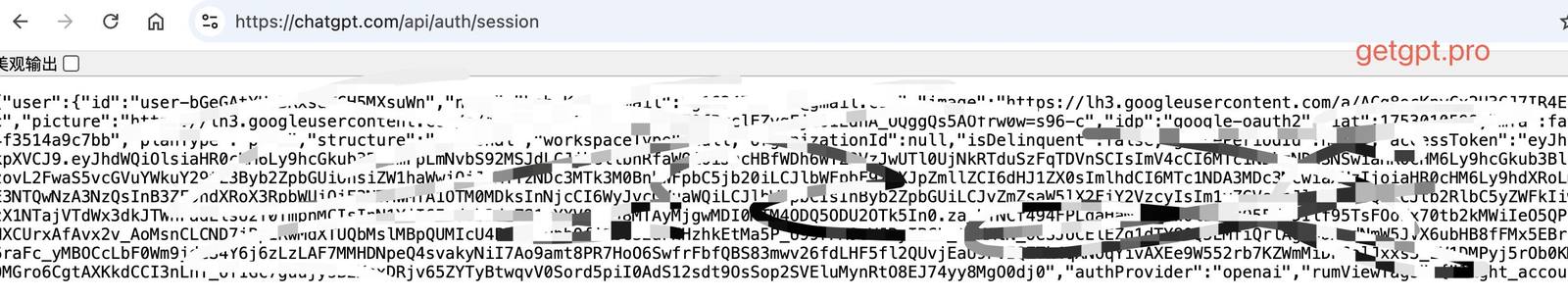 账户信息(Session Token)填什么?怎么获取? 示例图 2